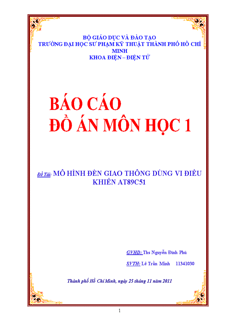 Mô hình đèn giao thông dùng vi điều khiển at89c5