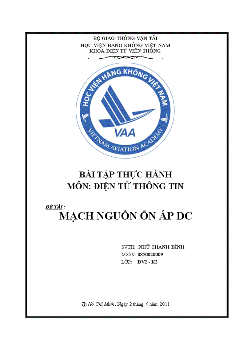 Mạch nguồn ổn áp dc