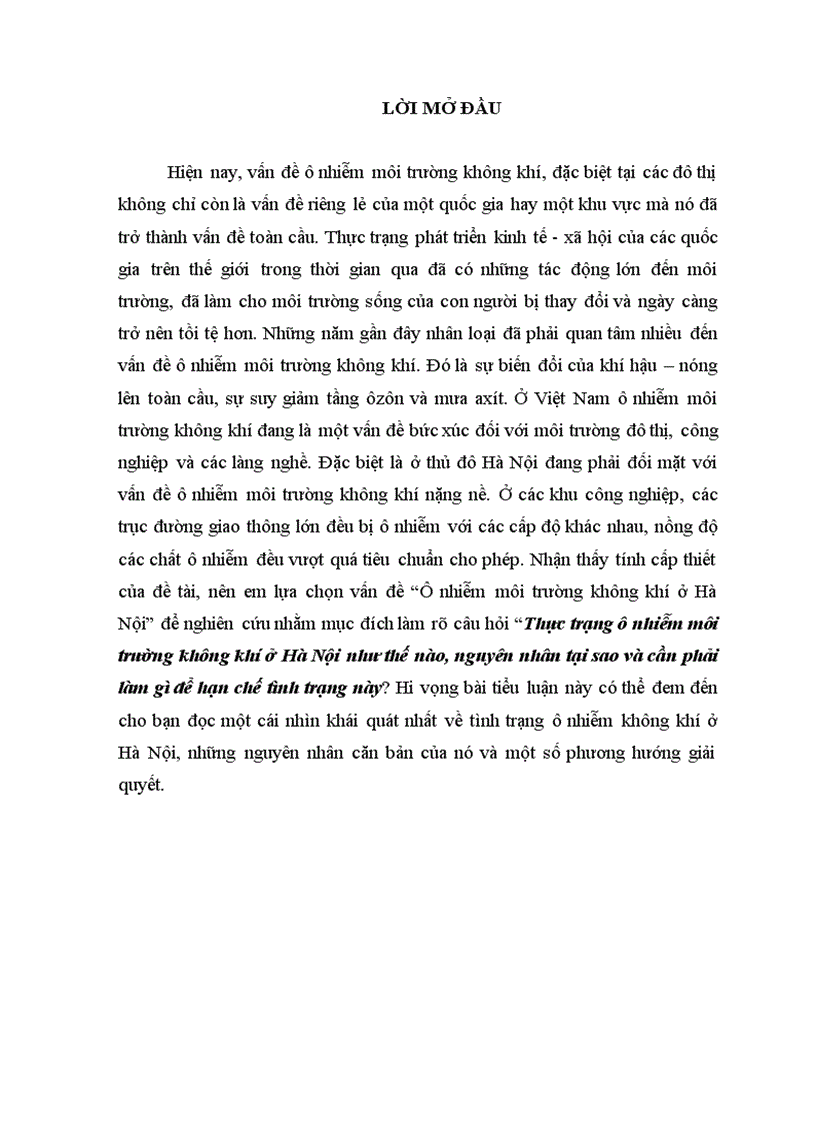 Thực trạng ô nhiễm môi trường không khí ở Hà Nội như thế nào nguyên nhân tại sao và cần phải làm gì để hạn chế tình trạng này