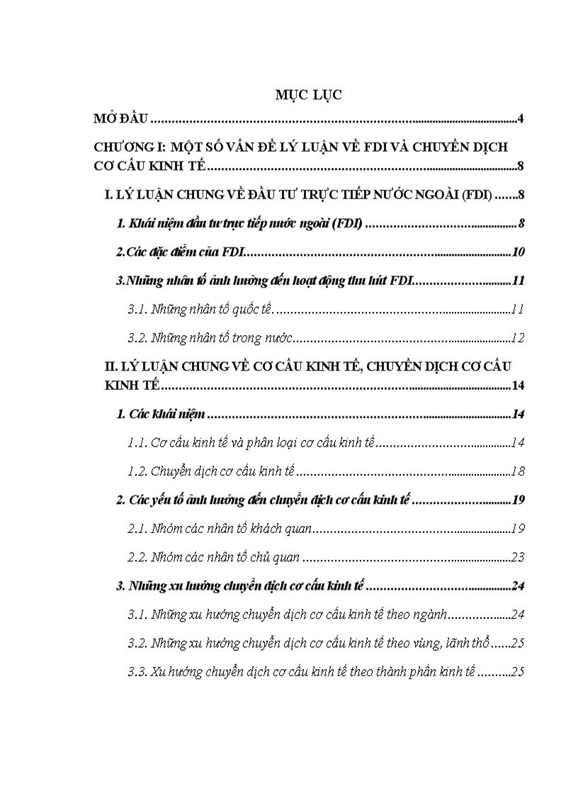 Khóa luận TN Ngoại thương Thu hút FDI vào lĩnh vực nông nghiệp tại Việt Nam trong bối cảnh chuyển dịch cơ cấu nền kinh tế