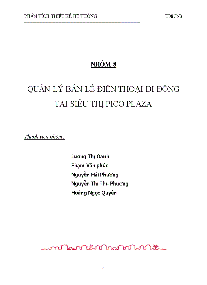 Quản lý bán lẻ điện thoại di động tại siêu thị pico plaza