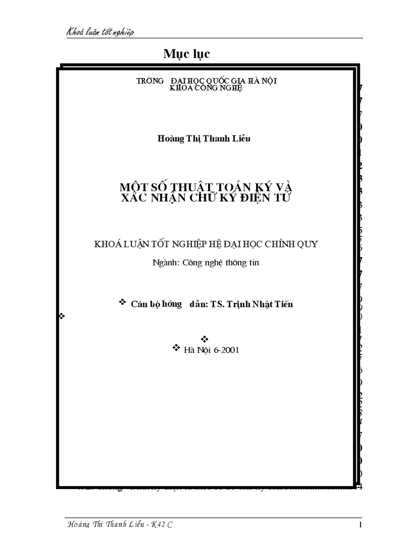 Một số thuật toán ký và xác nhận chữ ký điện tử