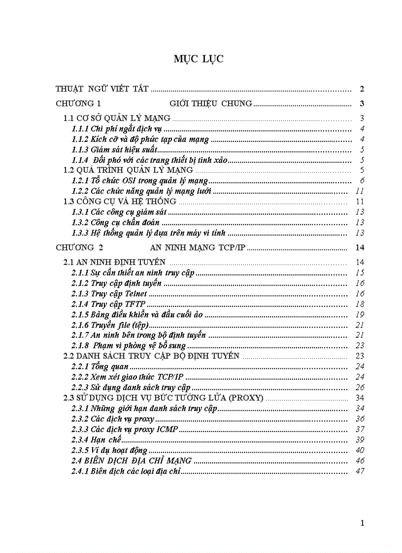 Nghiên cứu chung về quản lý mạng TCP IP An ninh mạng TCP IP security