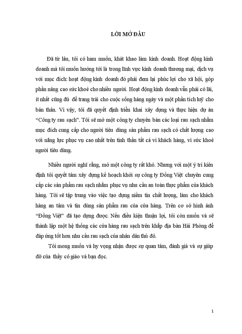 Khởi sự kinh doanh công ty rau sạch thương hiệu Đồng Việt