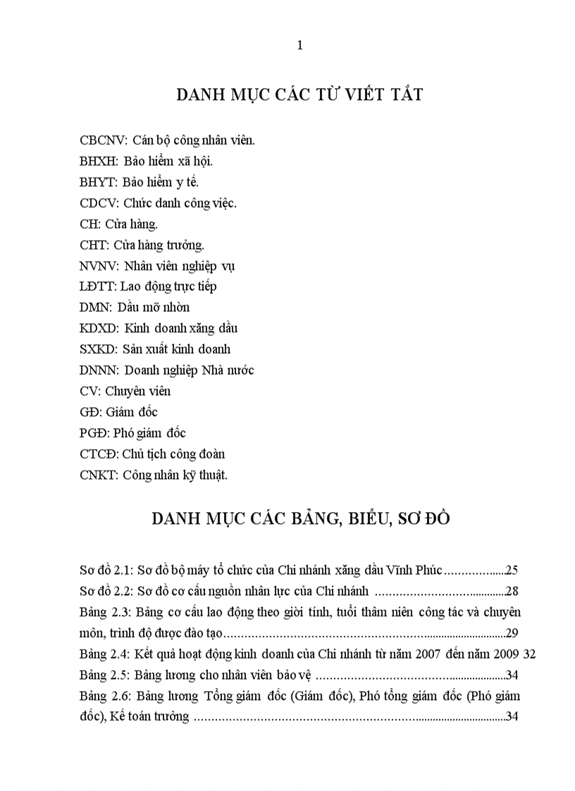 Hoàn thiện các hình thức trả lương tại Chi nhánh xăng dầu Vĩnh Phúc