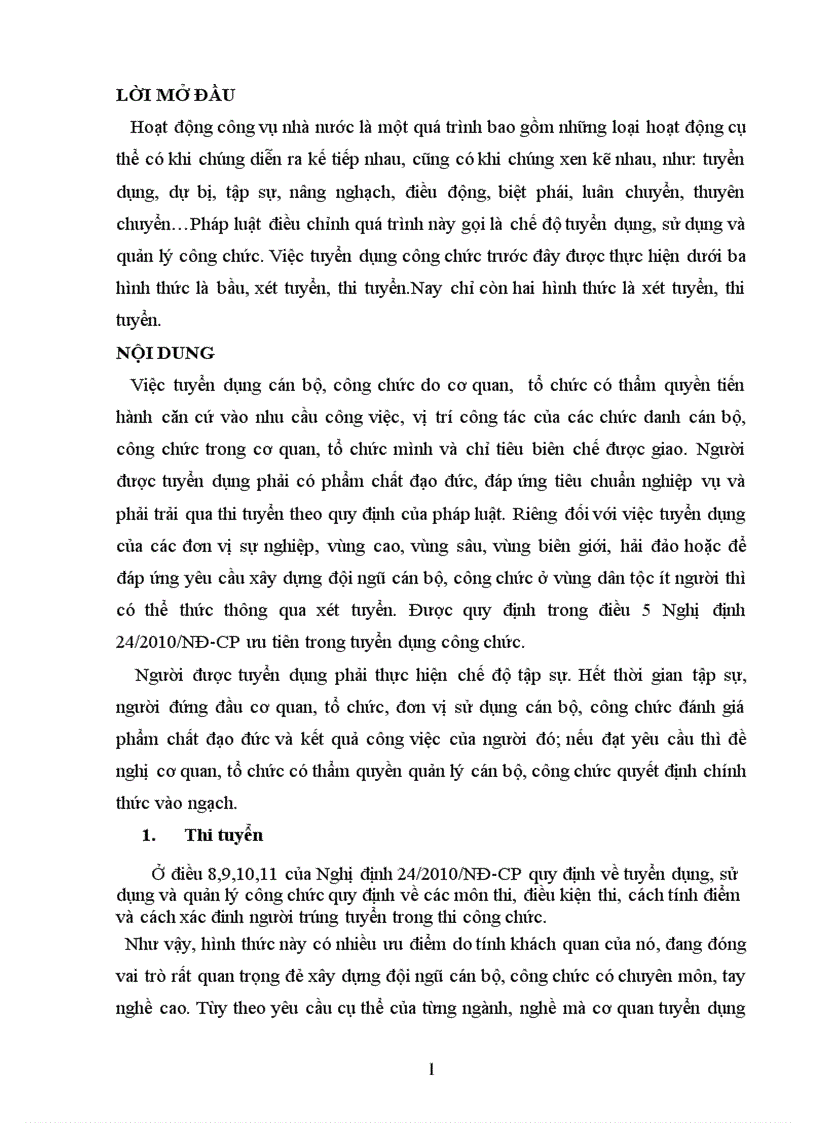 Chế độ tuyển dụng theo luật hành chính