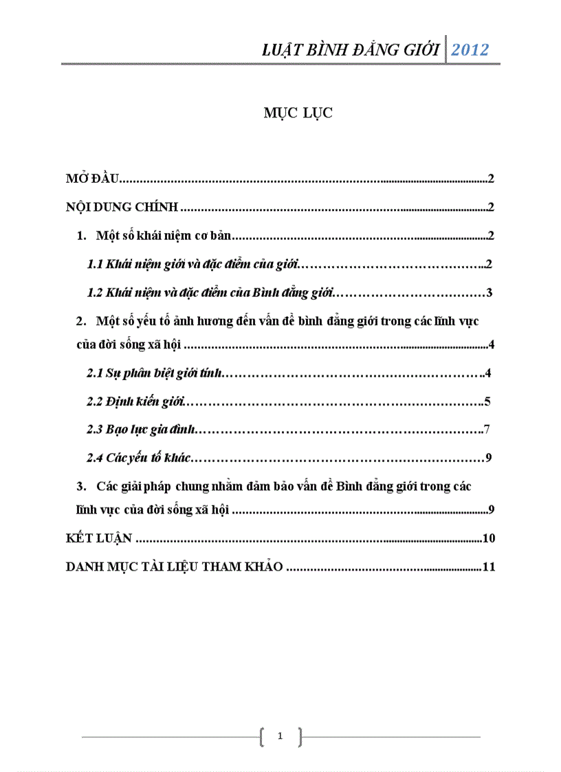 Học kỳ BĐG Trình bày một số yếu tố ảnh hưởng đến vấn đề bình đẳng giới trong các lĩnh vực của đời sống xã hội