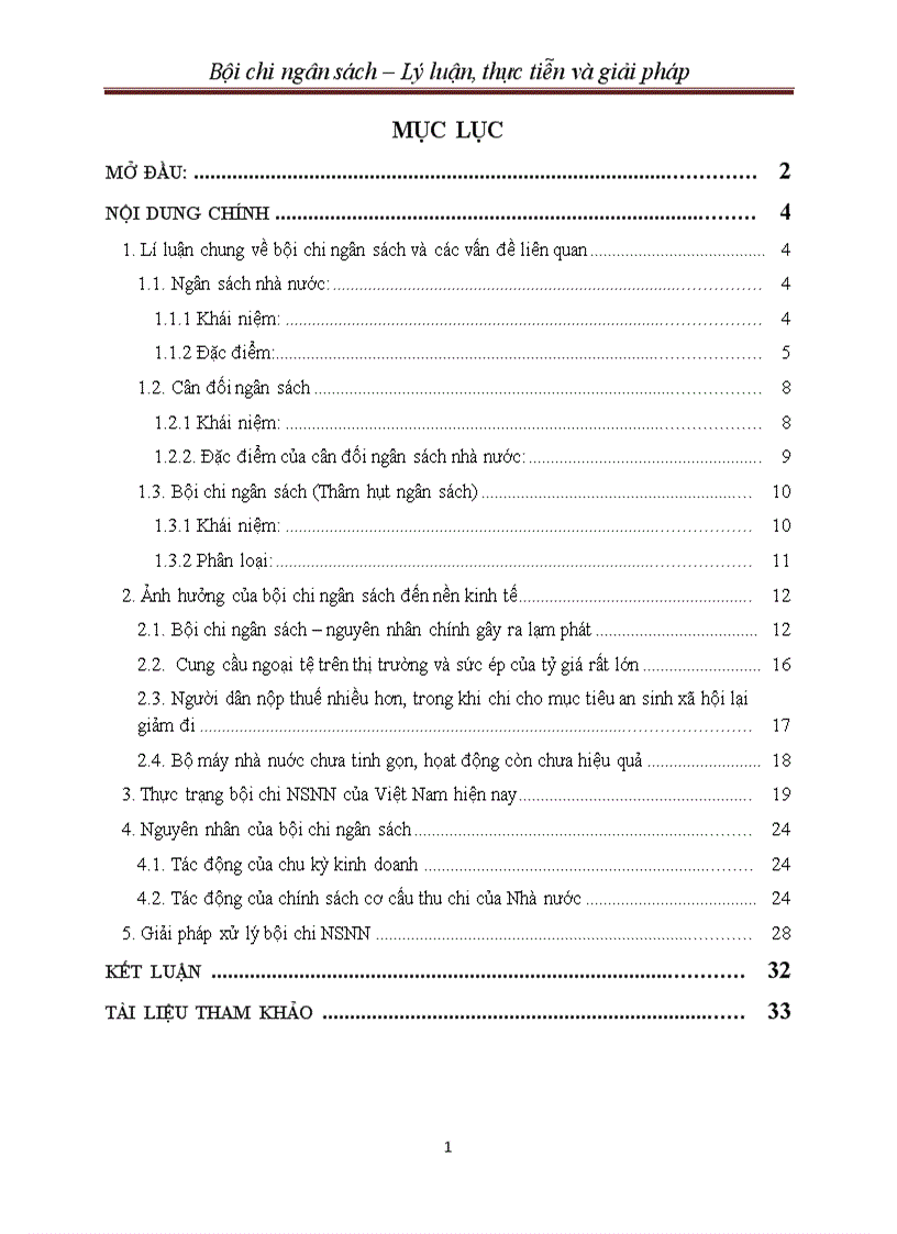 Bội chi ngân sách Lý luận thục tiễn và giải pháp