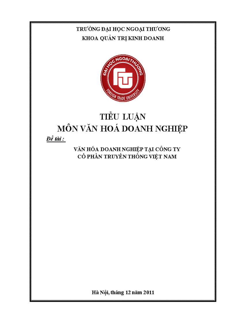 Văn hóa doanh nghiệp tại công ty cổ phần truyền thông Việt Nam