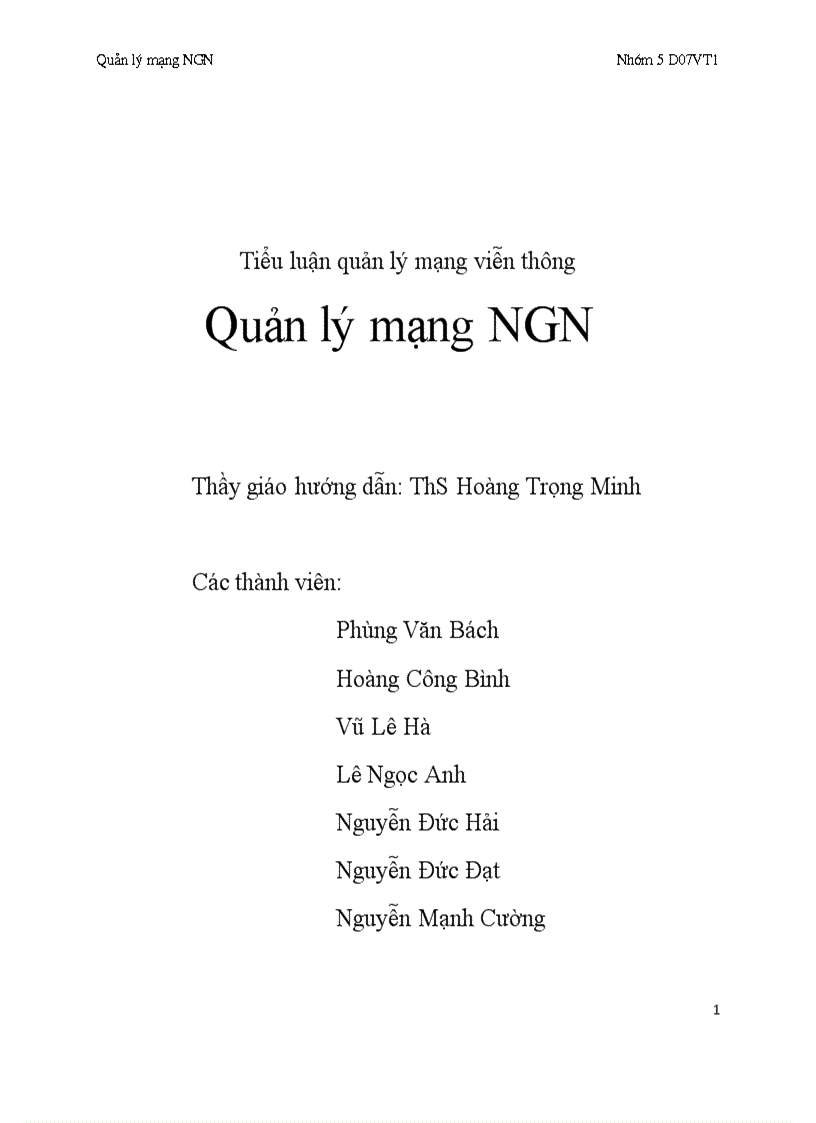 Quản lý mạng NGN