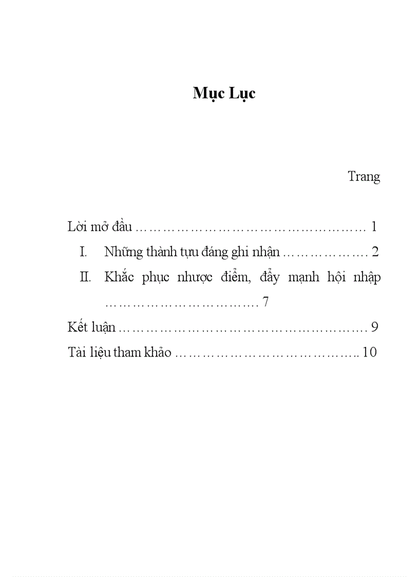 Khắc phục nhược điểm đẩy mạnh hội nhập
