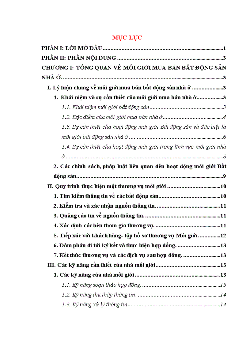 Nghiên cứu một số vấn đề về môi giới mua bán Bất động sản nhà ở tại Hà Nội