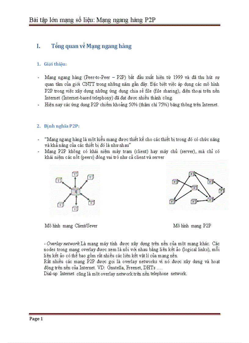 Bài tập lớn mạng số liệu Mạng ngang hàng P2P
