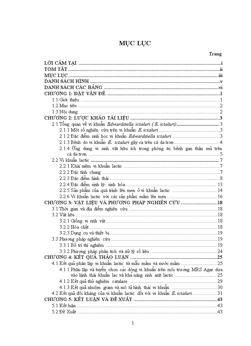 Luâ n văn Tìm một số dòng vi khuẩn lactic kháng vi khuẩn Edwardsiella ictaluri