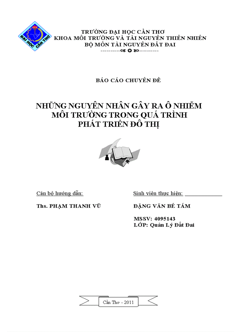 Những nguyên nhân gây ra ô nhiễm môi trường trong quá trình phát triển đô thị