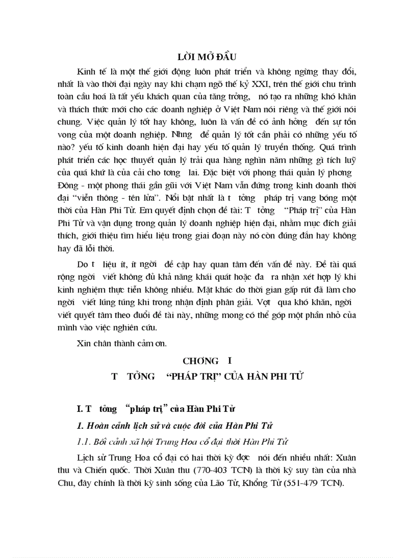 Tư tưởng Pháp trị của Hàn Phi Tử Vận dụng trong quản lý doanh nghiệp hiện đại