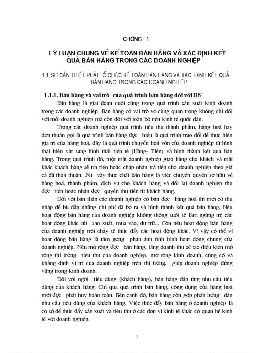 Một số ý kiến nhằm hoàn thiện kế toán bán hàng và xác định kết quả bán hàng tại công ty KDNS hà nội 1