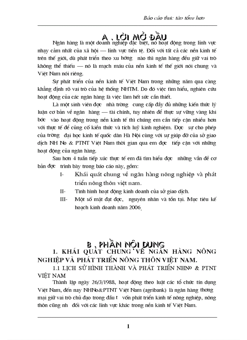 Tình hình hoạt động kinh doanh của ngân hàng nông nghiệp và phát triển nông thôn việt nam