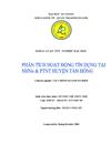 Phân tích hoạt động tín dụng tại NHNN PTNT huyện Tân Đồng