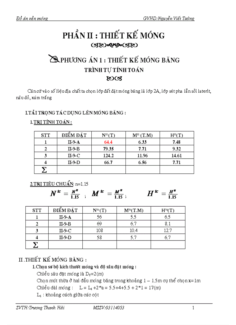 Đồ án nền móng