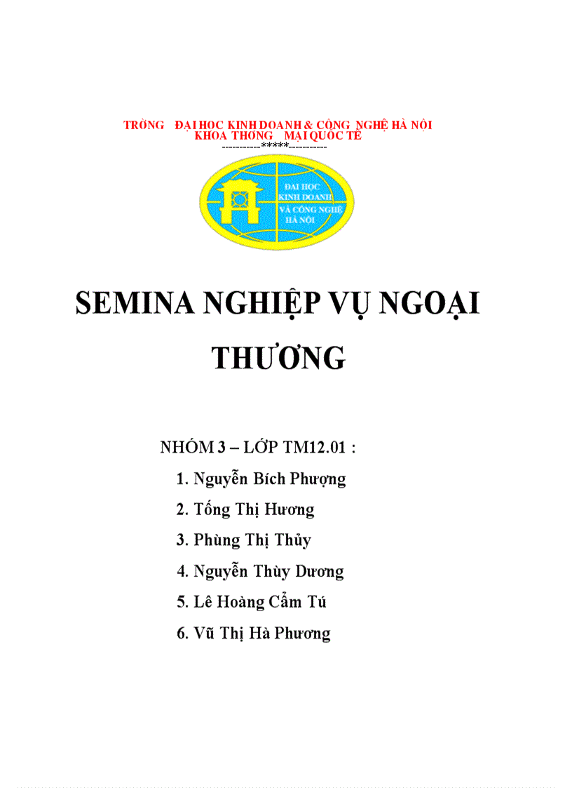 SEMINA nghiệp vụ ngoại thương