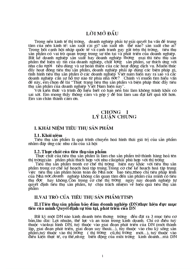 Thực trạng tiêu thụ sản phẩm và biện pháp thúc đẩy tiêu thụ sản phẩm của doanh nghiệp Việt Nam hiện nay 1