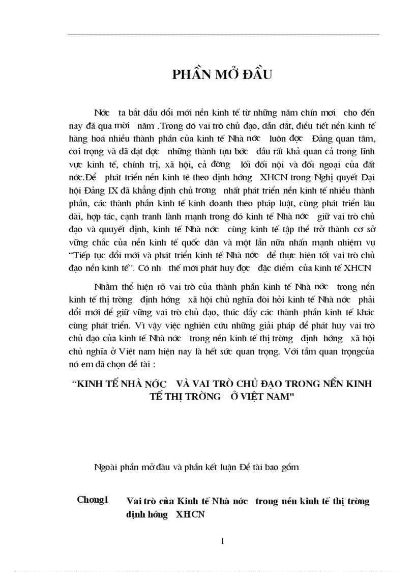 Kinh tế nhà nước và vai trò chủ đạo trong nền kinh tế thị trường ở Việt Nam 1