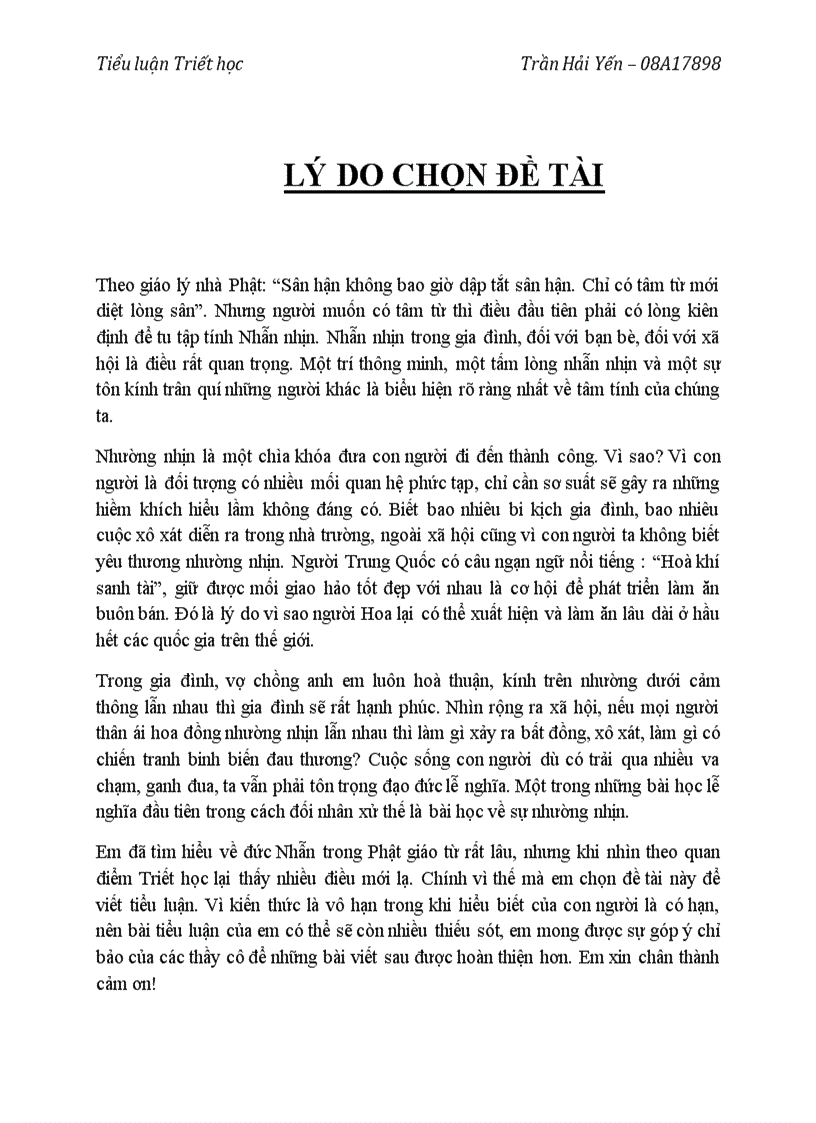 Giải quyết mâu thuẫn bằng chữ nhẫn