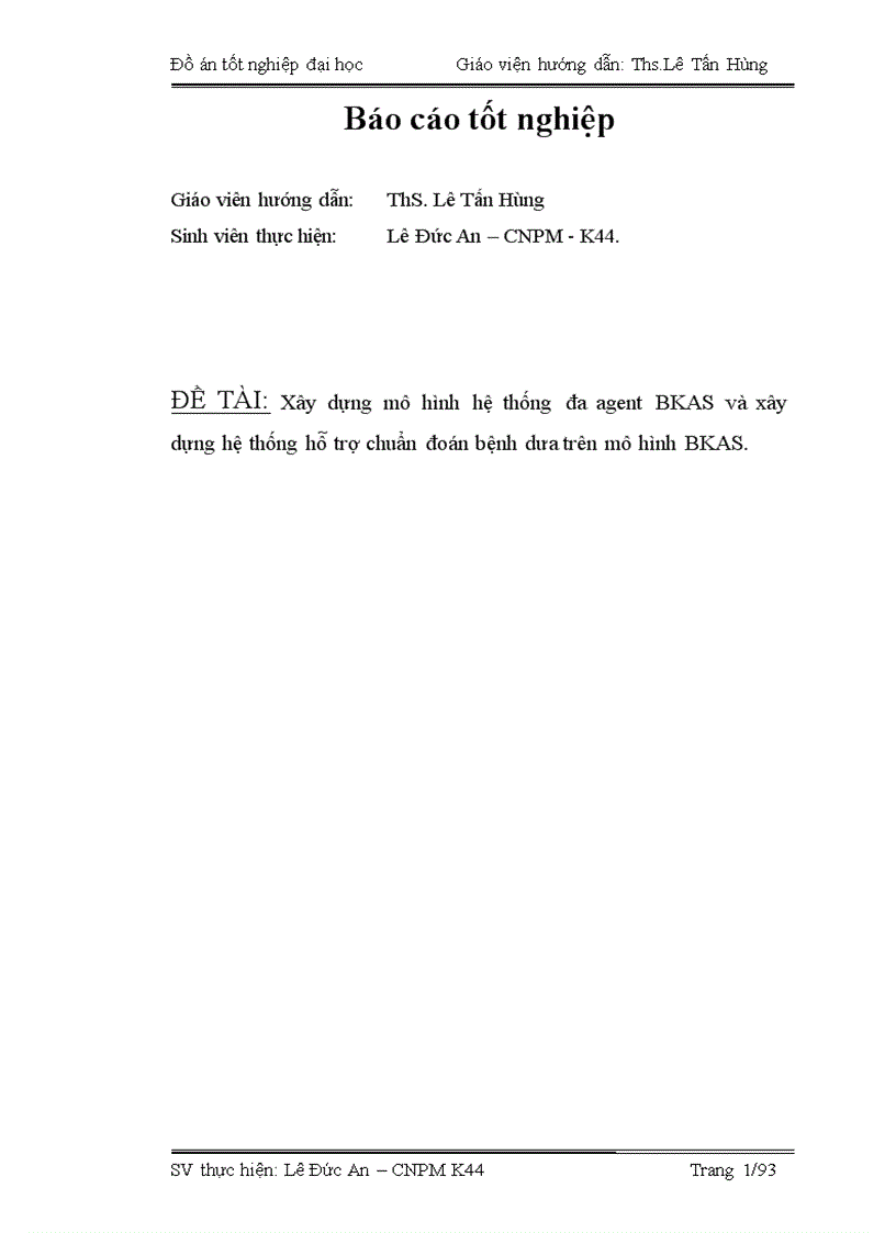 Xây dựng mô hình hệ thống đa agent BKAS và xây dựng hệ thống hỗ trợ chuẩn đoán bệnh dưa trên mô hình BKAS