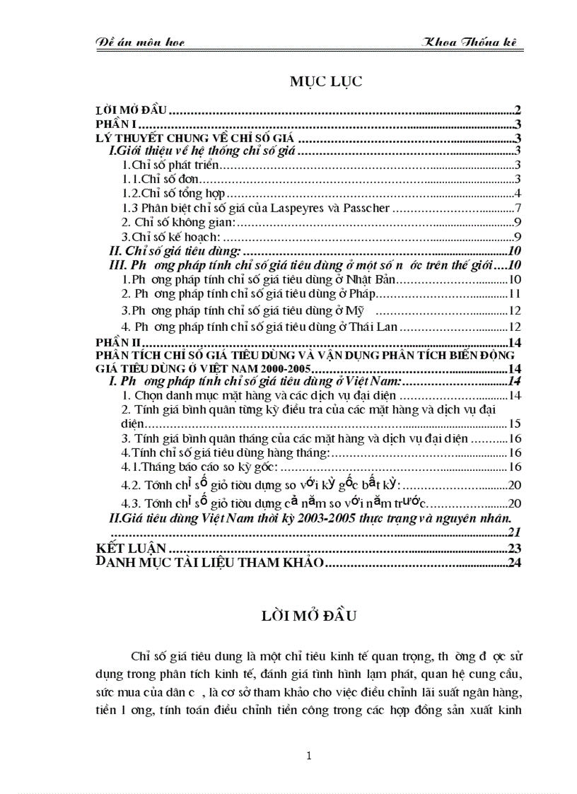Phương pháp tính chỉ số giá tiêu dùng và vận dụng phân tính biến động giá tiêu dùng ở Việt Nam thời kỳ 2000 2005