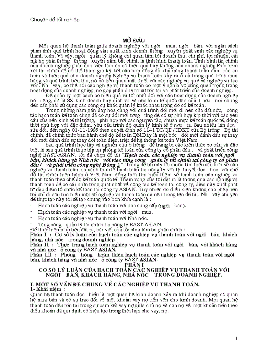 Hạch toán các nghiệp vụ thanh toán với người bán khách hàng và Nhà nước với việc tăng cường quản lý tài chính tại công ty cổ phần đầu tư và phát triển công nghệ Đông á