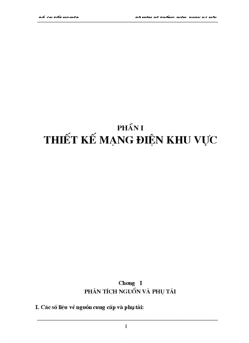 Thiết kế mạng điện khu vực