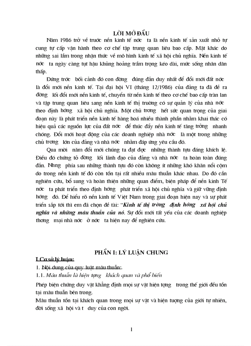 Kinh tế thị trường định hướng xã hội chủ nghĩa và những mâu thuẫn 1