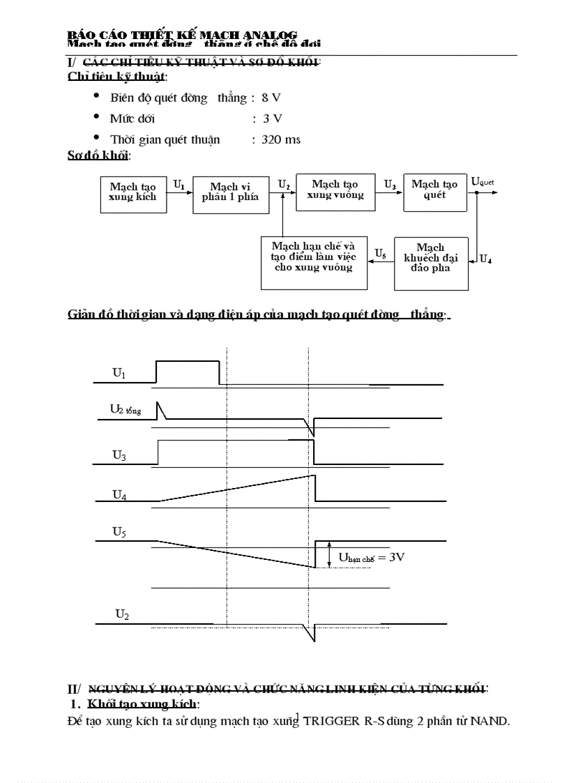 Mạch tạo quét đường thẳng ở chế độ đợi