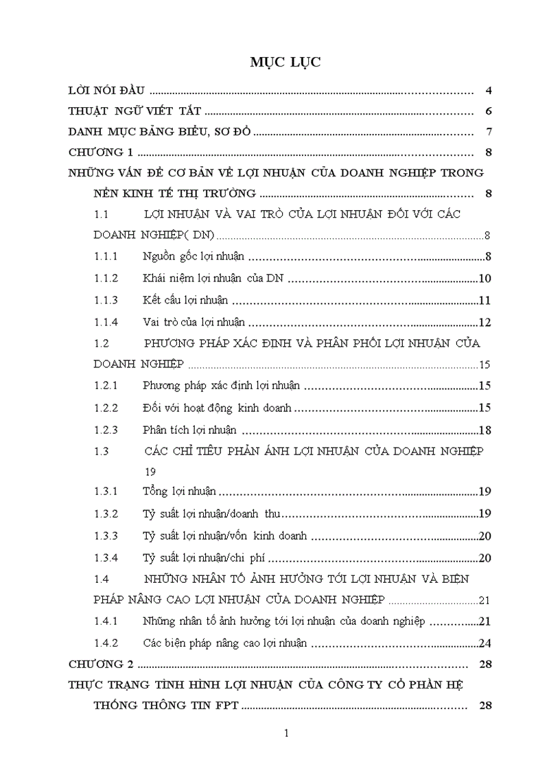 Giải pháp nâng cao lợi nhuận của Công ty Cổ phần Hệ thống Thông tin FPT 1