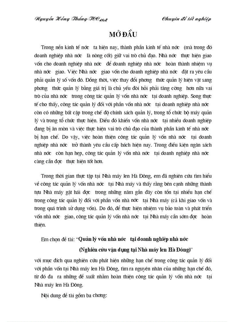 Quản lý vốn nhà nước tại doanh nghiệp nhà nước