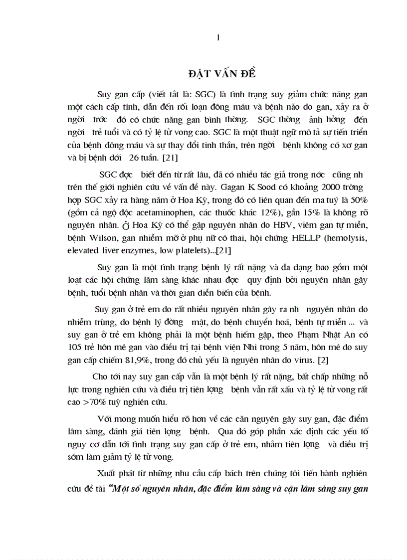 Một số nguyên nhân đặc điểm lâm sàng và cận lâm sàng suy gan cấp ở trẻ em tại Bệnh viện Nhi Trung Ương từ 8 2007 đến 8 2009
