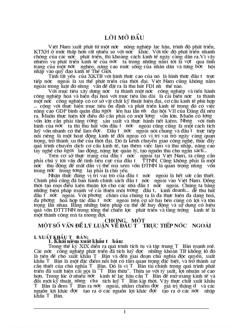 Vấn đề thu hút đầu tư trực tiếp nước ngoài FDI ở Việt Nam 1