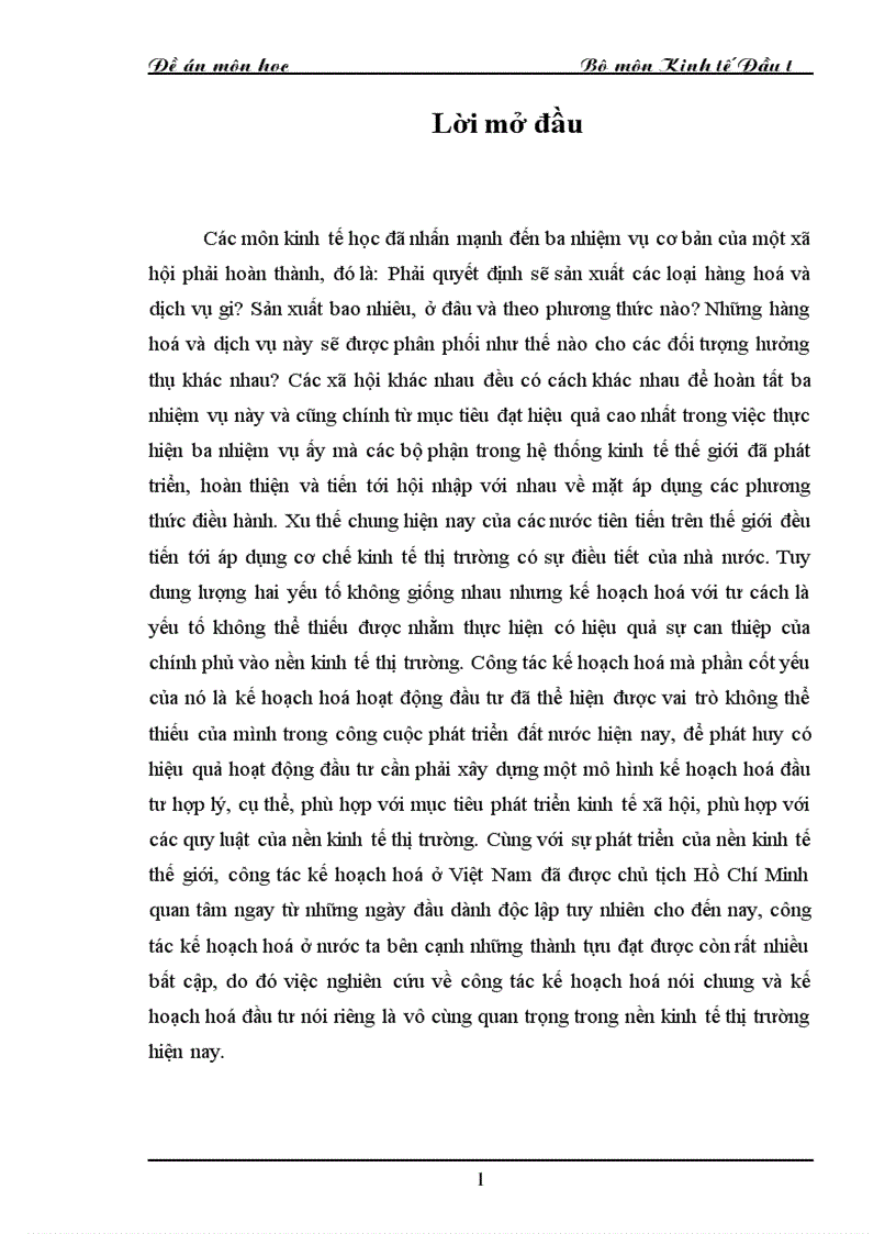 Giải pháp về công tác kế hoạch hoá hoạt động đầu tư 1