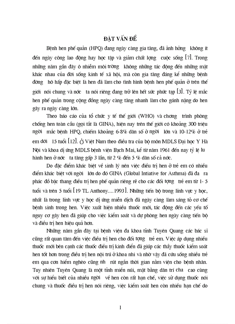Khảo sát kết quả điều trị HPQ cho trẻ em từ 1 15 tuổi tại khoa Nhi bệnh viện đa khoa tỉnh Tuyên Quang