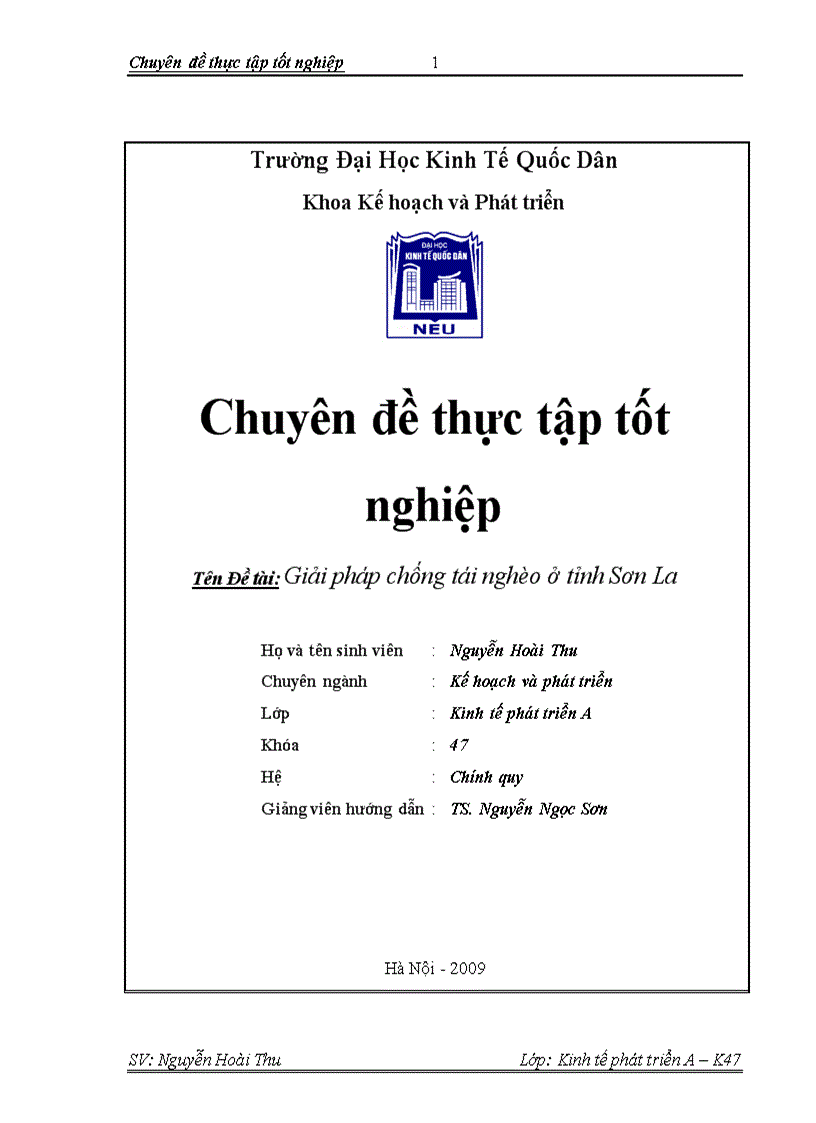 Giải pháp chống tái nghèo ở tỉnh Sơn La 1