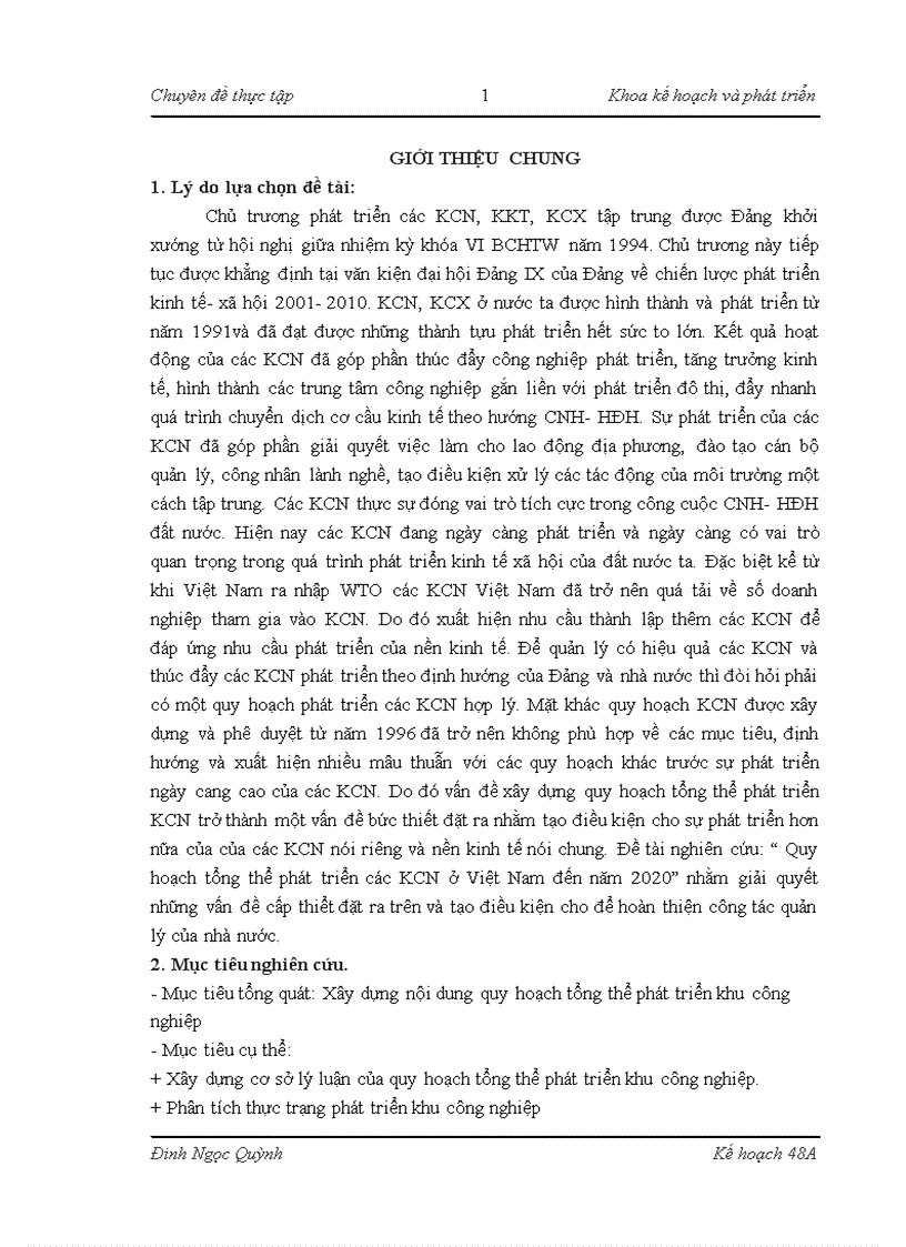 Quy hoạch tổng thể phát triển các KCN ở Việt Nam đến năm 2020 1