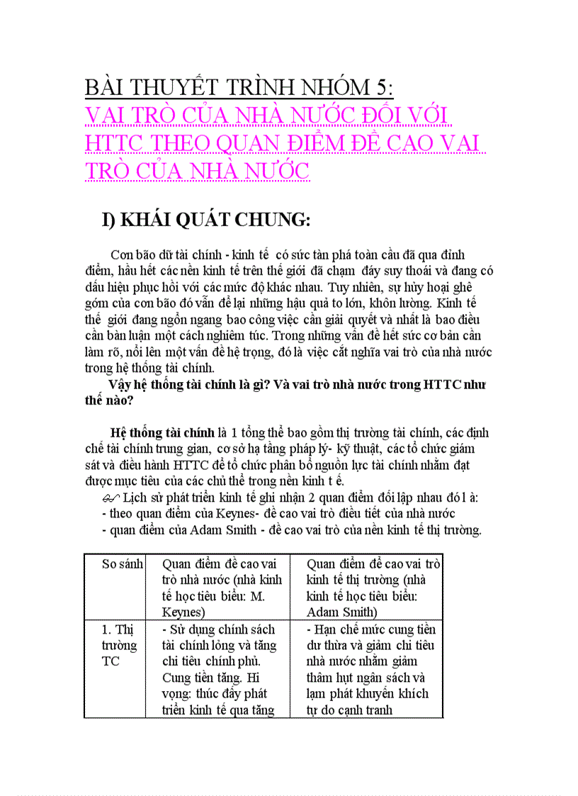 Vai trò của nhà nước đối với httc theo quan điểm đề cao vai trò của nhà nước 1