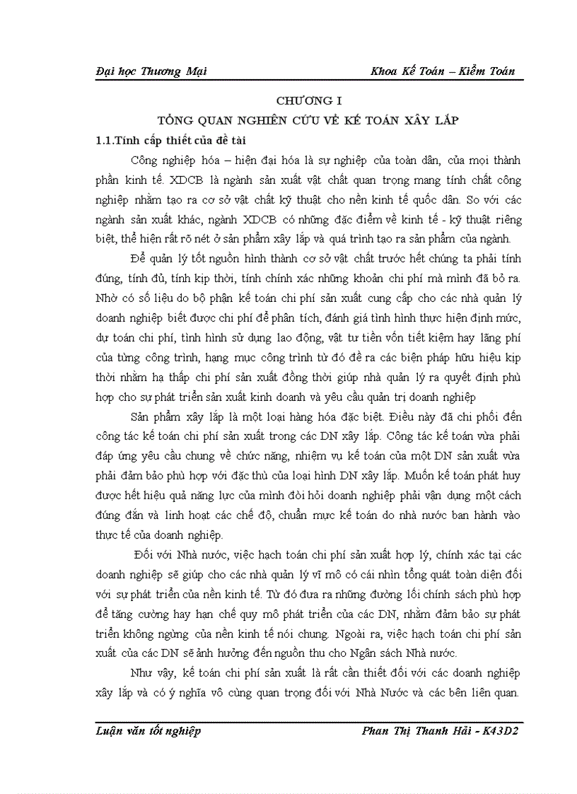 Kế toán chi phí xây dựng công trình trường THCS Thanh Khai của công ty Cổ Phần xây lắp Miền Trung