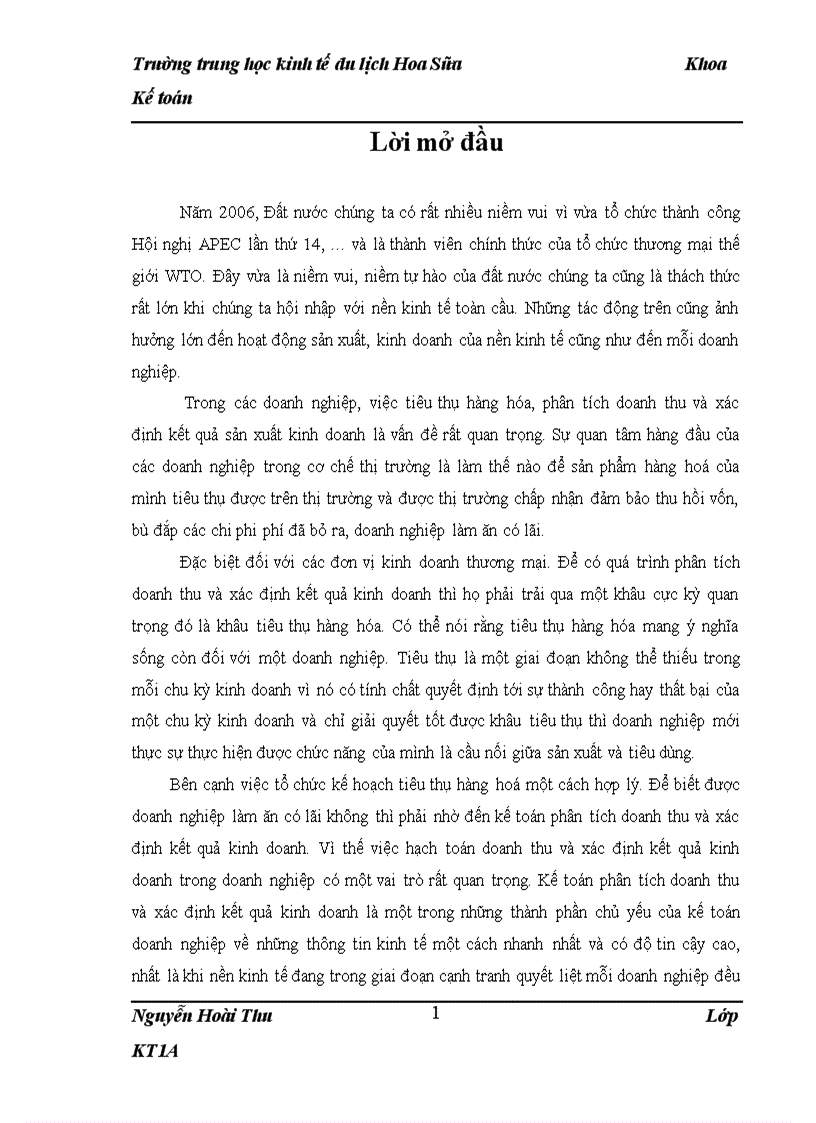 Hoàn thiện kế toán tiêu thụ xác định kết quả kinh doanh tại Công ty phát triển các công nghệ điện tử 1