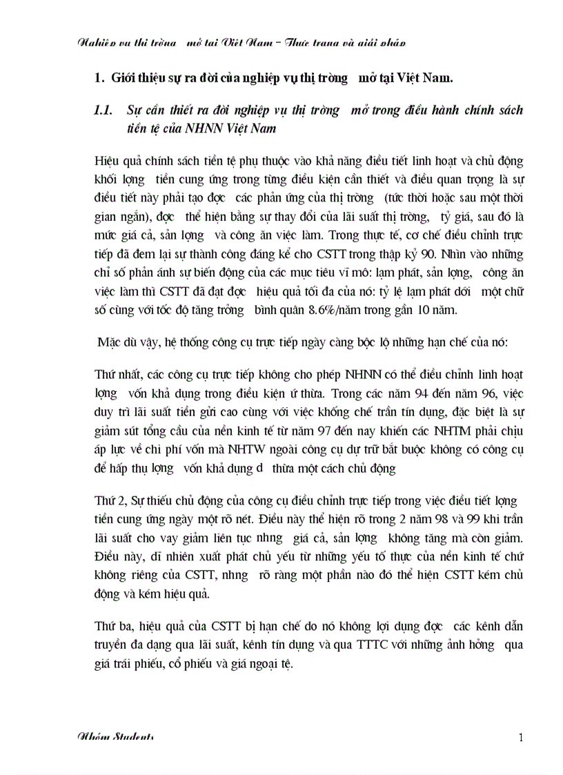 Thực trạng nghiệp vụ TTM tại Việt Nam và giải pháp 1