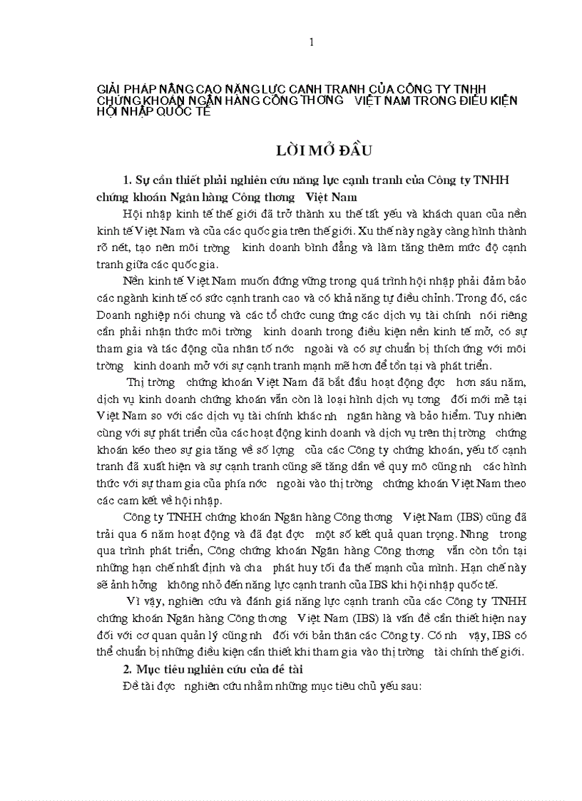Giải pháp nâng cao năng lực cạnh tranh của công ty tnhh chứng khoán ngân hàng công thương Việt Nam trong điều kiện hội nhập quốc tế 1