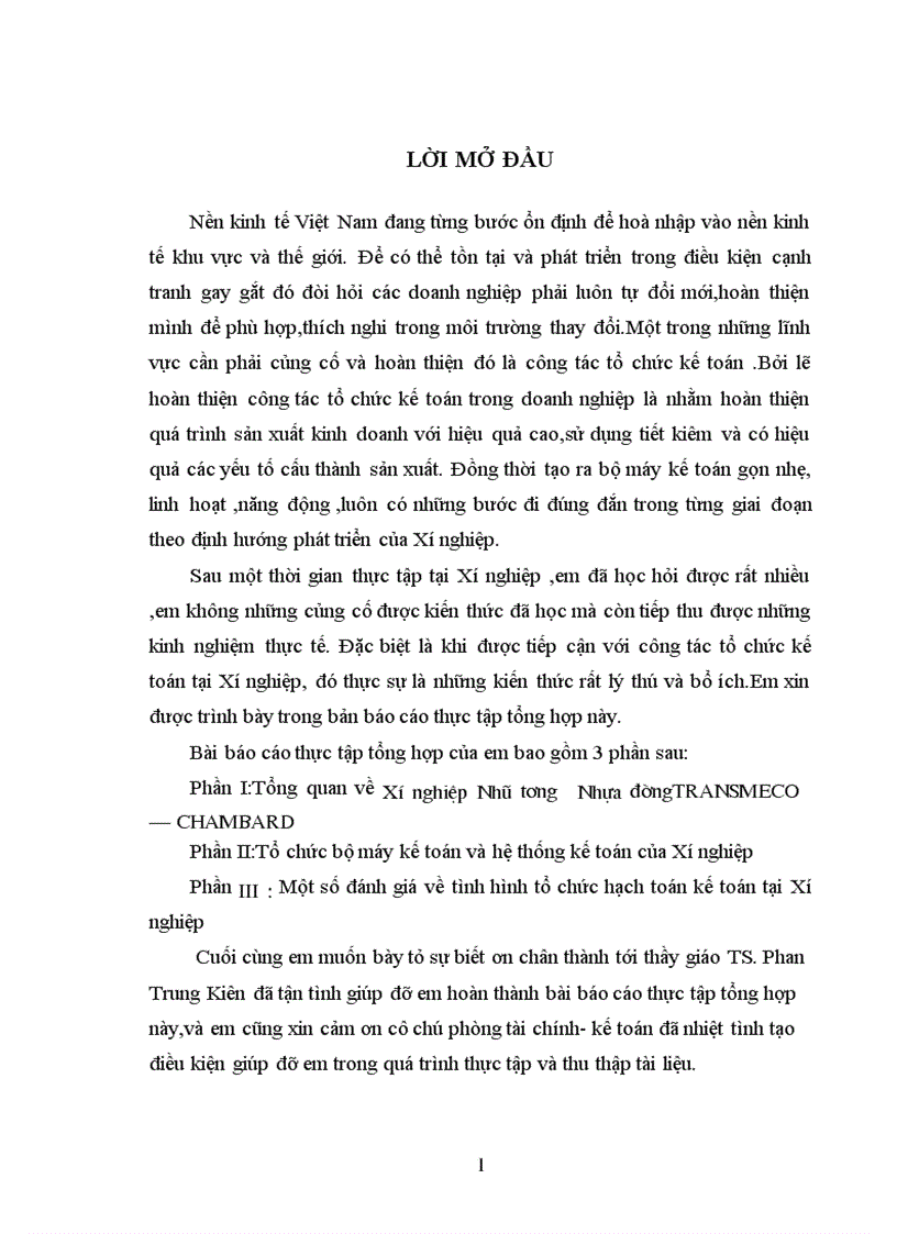 Báo cáo thực tập tại Xí nghiệp Nhũ tương nhựa đườngTRANSMECO CHAMBARD