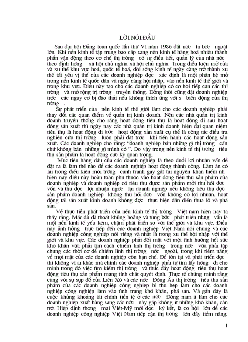 Một số gải pháp thúc đẩy hoạt động tiệu thụ sản phẩm của các doanh nghiệp công nghiệp Việt Nam 1