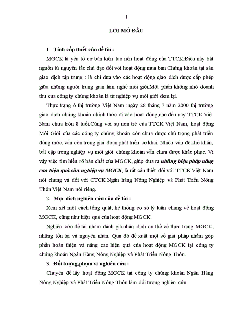 Những biện pháp nâng cao hiệu quả của nghiệp vụ MGCK